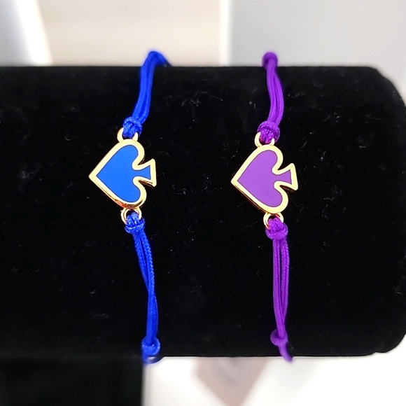 (BNWT) Kate Spade Everyday Spades Friendship Bracelet - BLUE - Picture 3 of 5